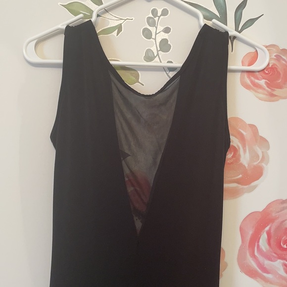 ASOS low back deep front black dress - Picture 2 of 4